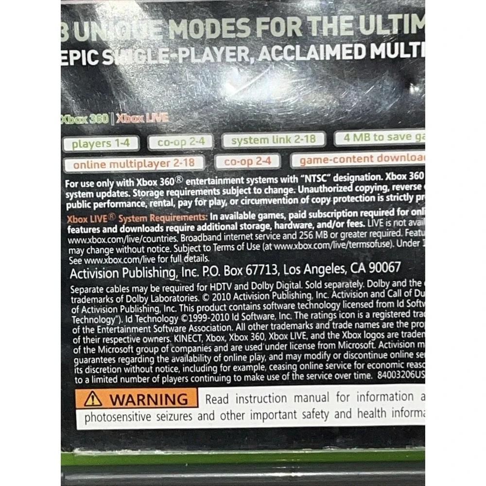 Call of Duty Xbox 360 Lot Of 4 Black Ops 1 Call Of Duty 3 World At War MW3 Set